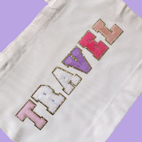 NWT Wool + Pepper Co. TRAVEL Varsity Letters Tote Bag - Picture 3 of 5